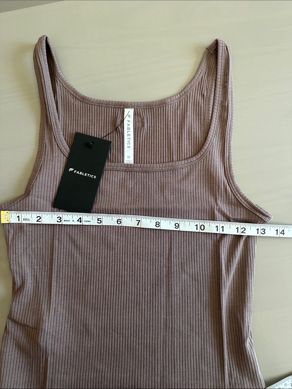 Fabletics Modal Rib Cropped Tank- Desert Shadow - Picture 3 of 7